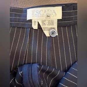 Escada Navy Pinstripe Trousers